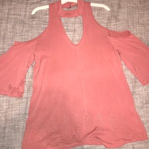 Pink off the shoulder top